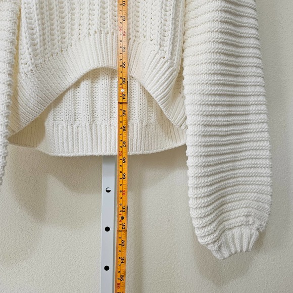 FREE PEOPLE NWT Women's Oversized Sweetheart Ivory Knit Mock Sweater Sz M - Picture 15 of 15